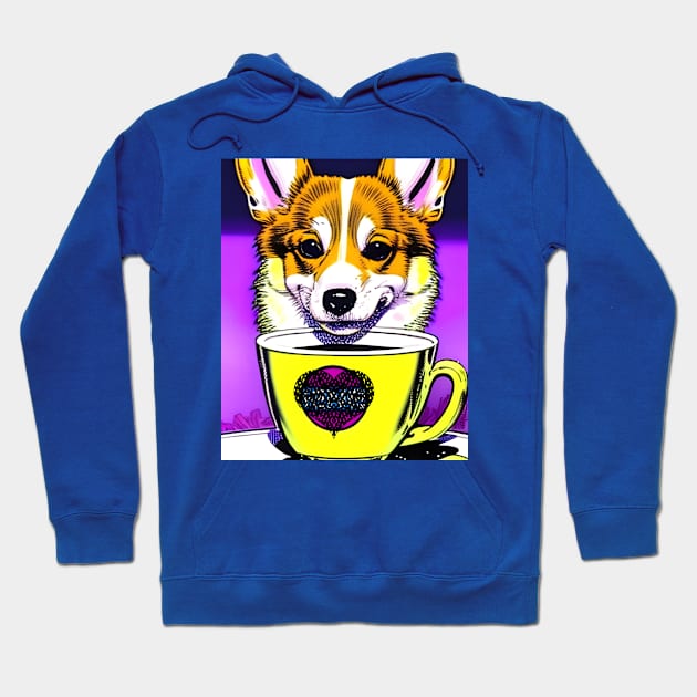 Corgi And Coffee Hoodie by Megaluxe 